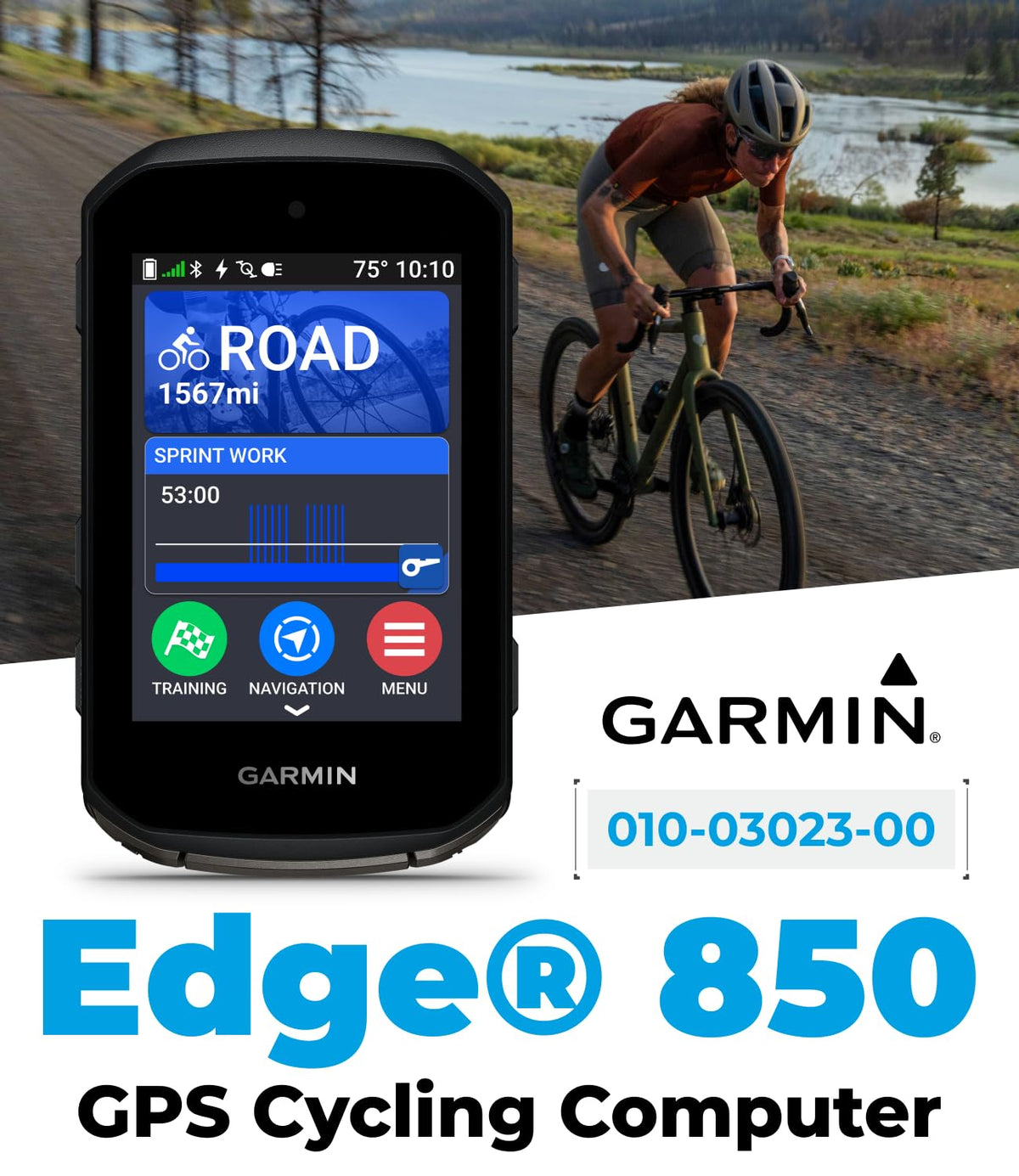 Garmin Edge 850 Compact GPS Cycling Computer 2.7" Vivid Color Touchscreen Display with Wearable4U PowerBank Bundle