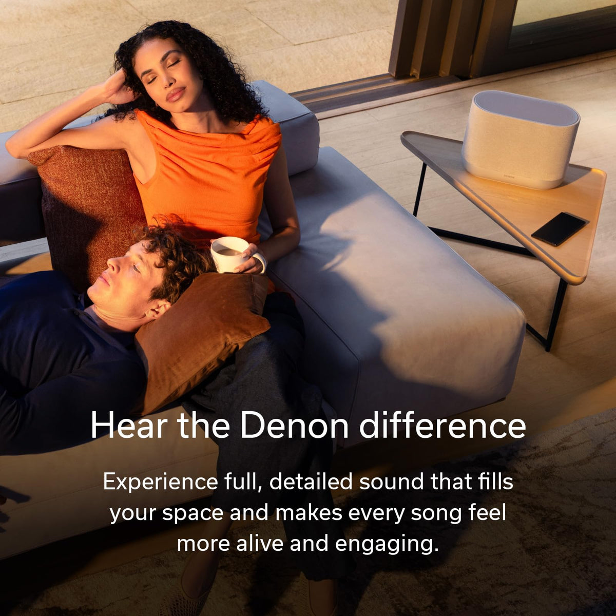 Denon Home 400 Speaker, Wireless Smart Speaker with Stereo Sound, Charcoal