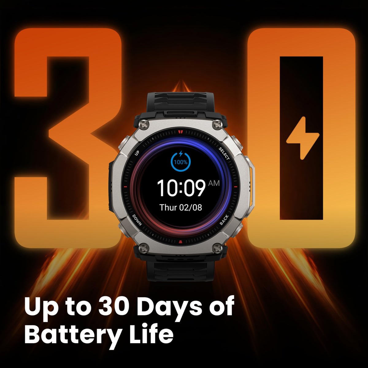 Amazfit T-Rex Ultra 2 Smart Watch, 1.5" AMOLED Sapphire Glass, iOS/Android