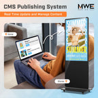 MWE 55 Inch 4K Touchscreen Kiosk, Indoor Floor Standing Digital Signage Displays, Advertising Display LCD Totem, Interactive Display Poster Android System with Auto Media Player
