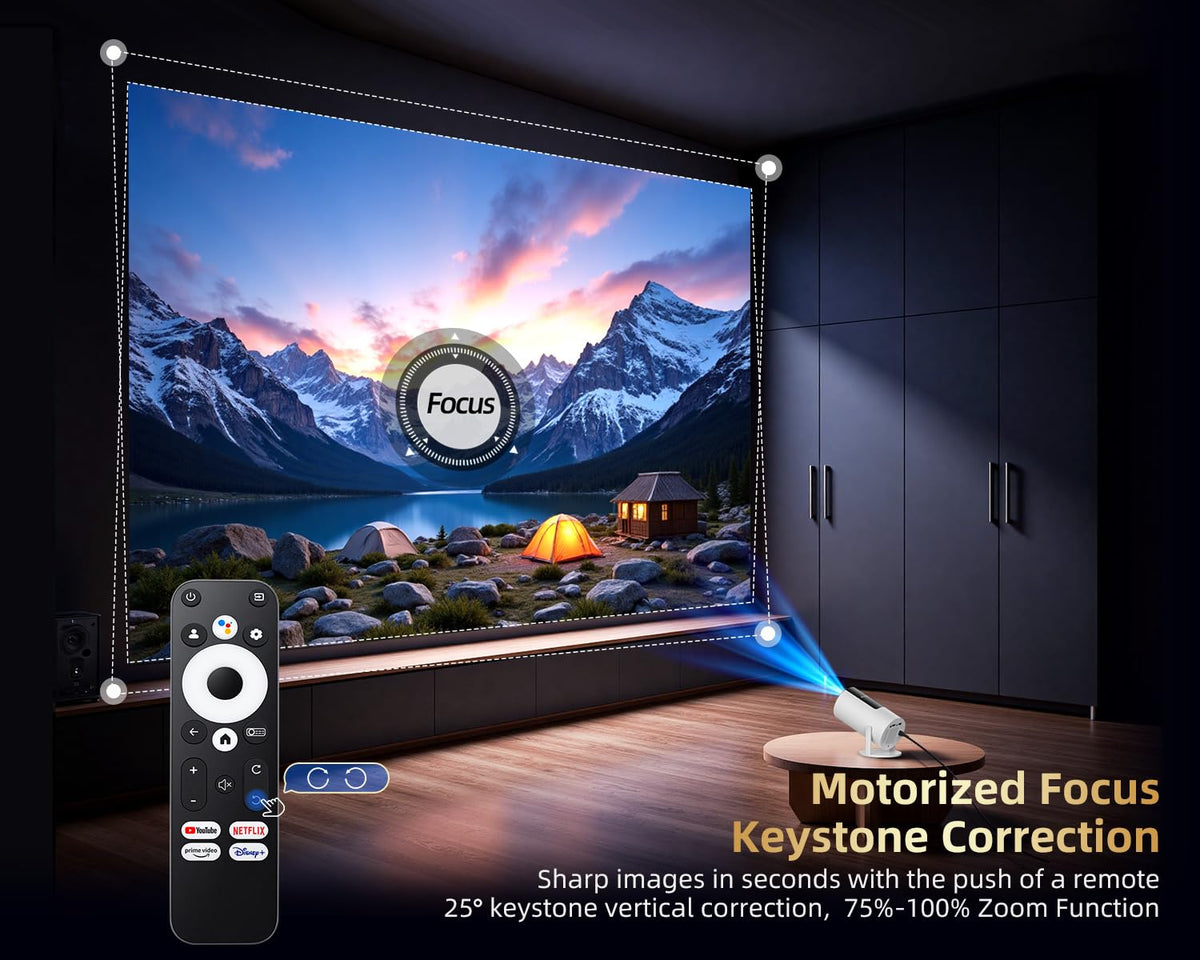 Smart Projector with WiFi and Bluetooth, Pericat 4K UHD Movie Projector