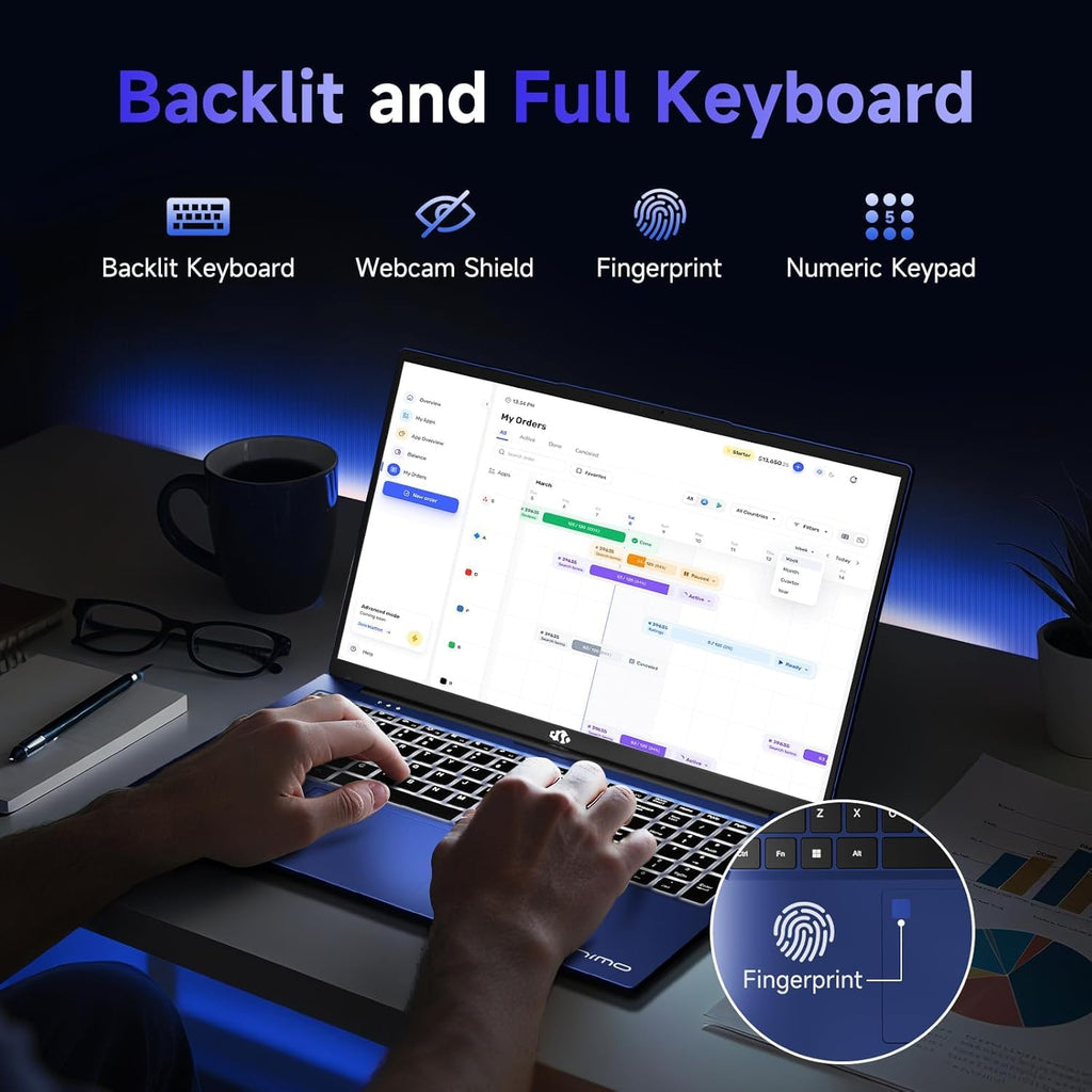 NIMO 17.3" FHD AI Laptop, 16GB 5600MHz DDR5 1TB SSD 6-Core AMD R5 6600H