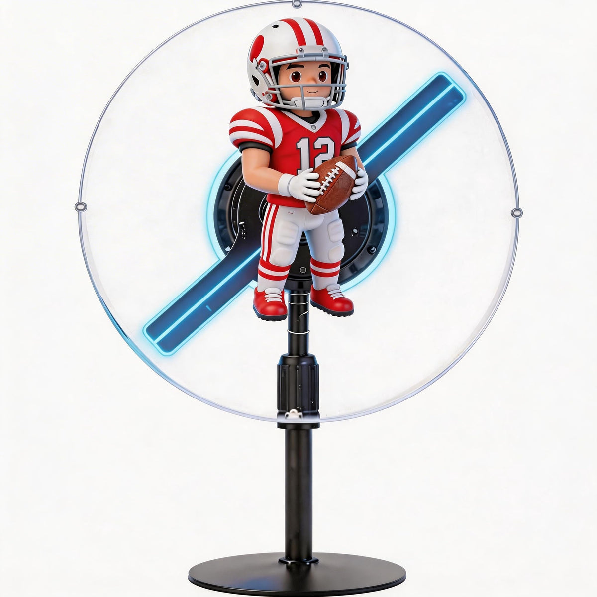 3D Hologram Fan WiFi Projector with Protective Cover & LED Strip, 11.9 Inch Hi-Res Holographic Display, App Control Custom 3D Text Video for Business Store Sign Bar Party Holiday Decoration