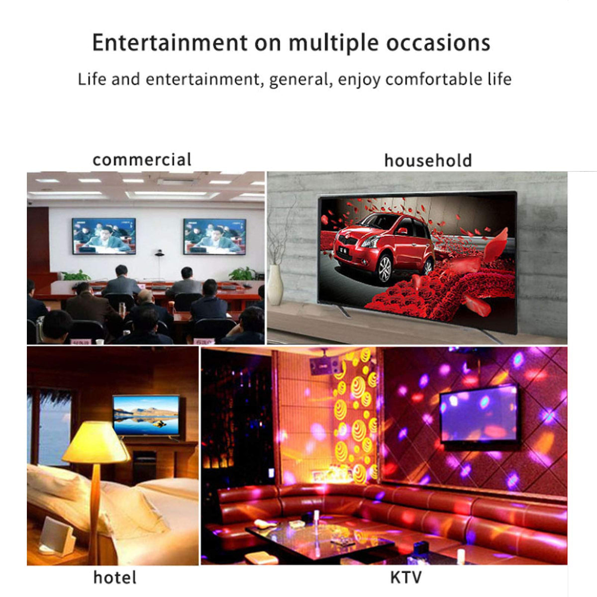 Ultra HD LED TV 4K Smart WiFi Network TV with HDMI USB SD and AC/DC Input LCD LED Flat-Screen TV 55 inch (Smart Version 50 inch)