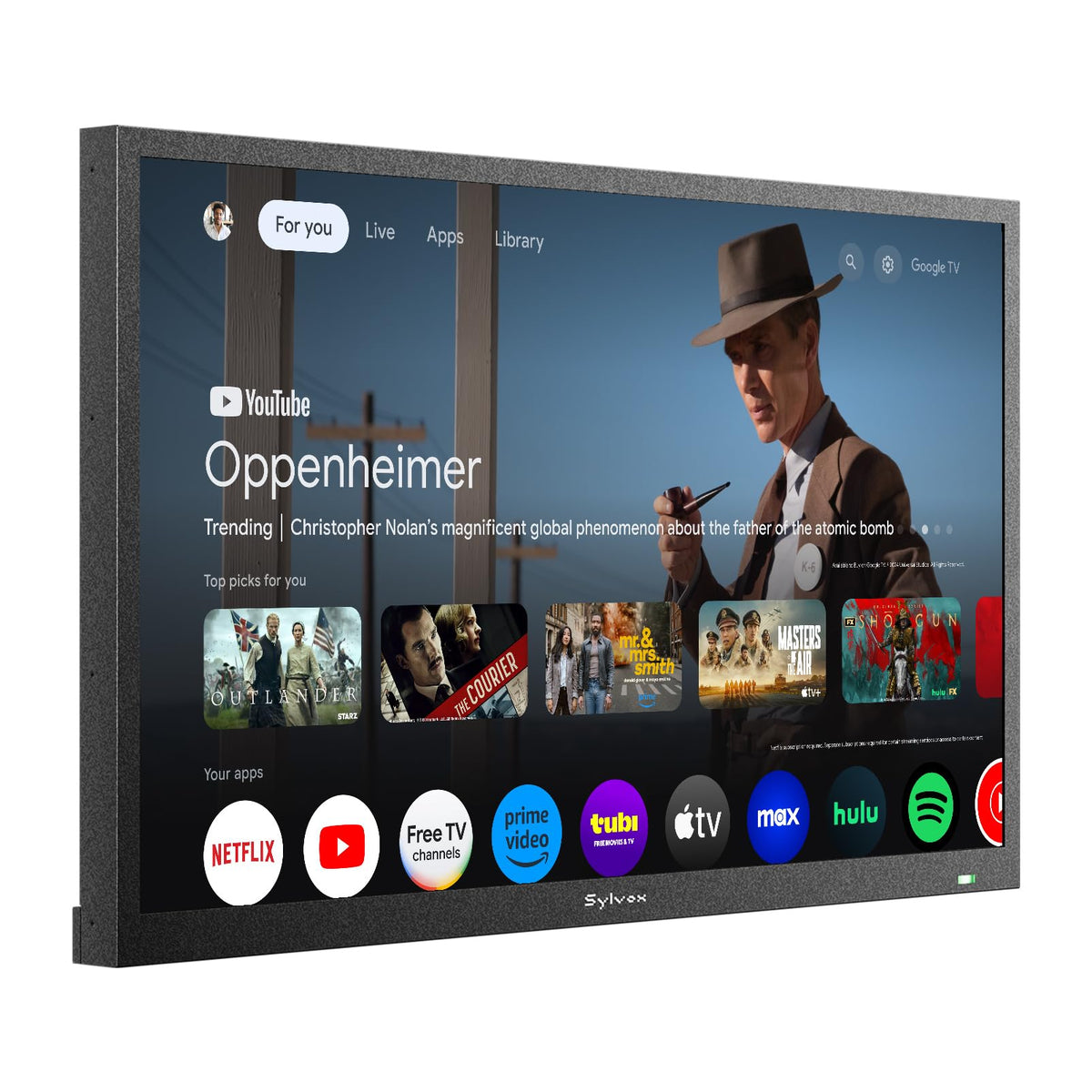 SYLVOX 32 inch 2000 nits Full Sun Outdoor TV with Wall Mount