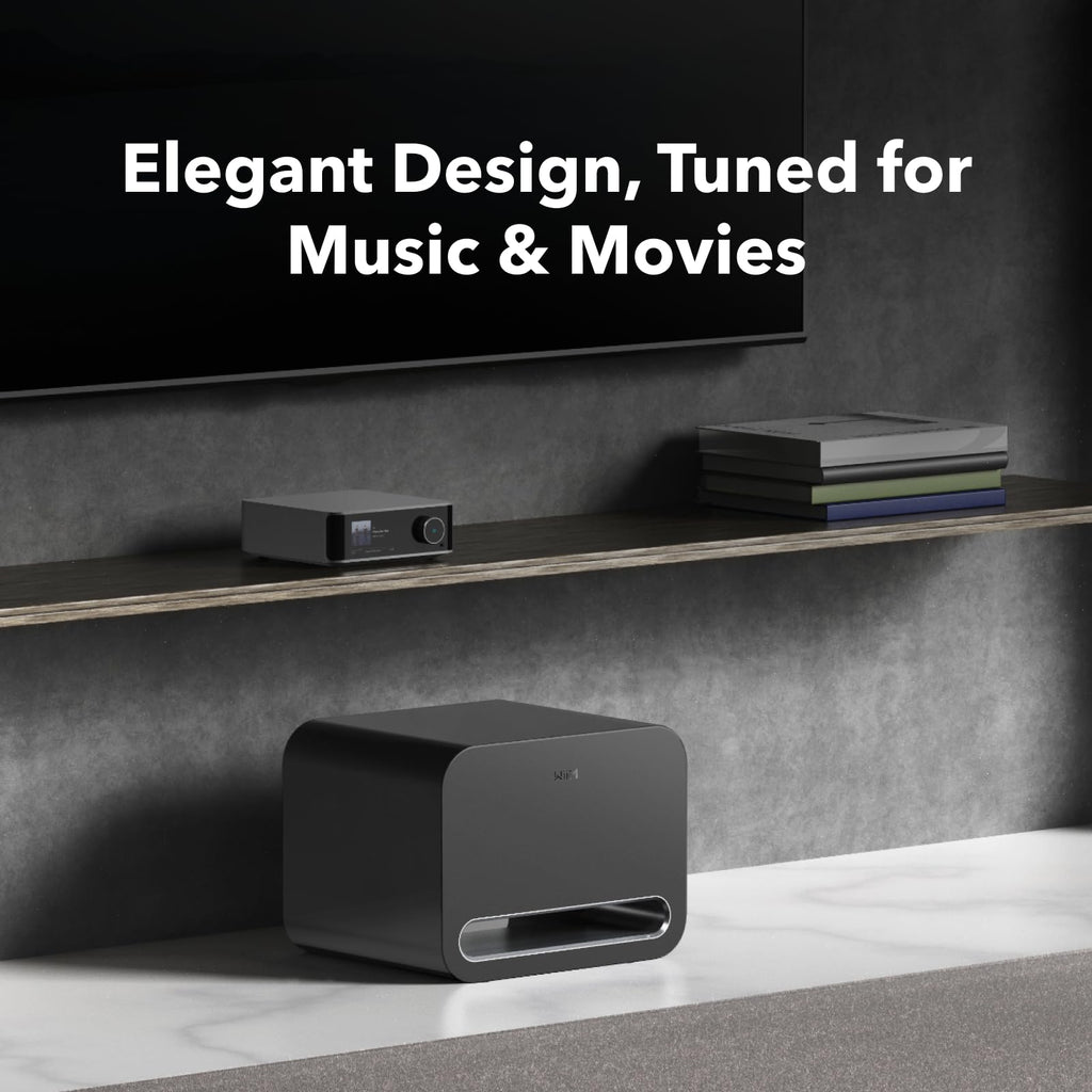 WiiM Sub Pro Smart Wireless Subwoofer with RoomFit™ Bass, Black