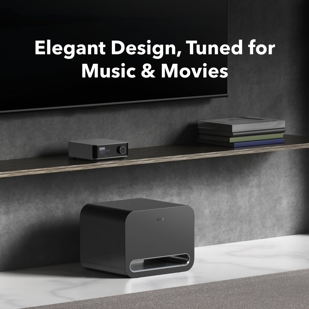 WiiM Sub Pro Smart Wireless Subwoofer with RoomFit™ Bass, Black