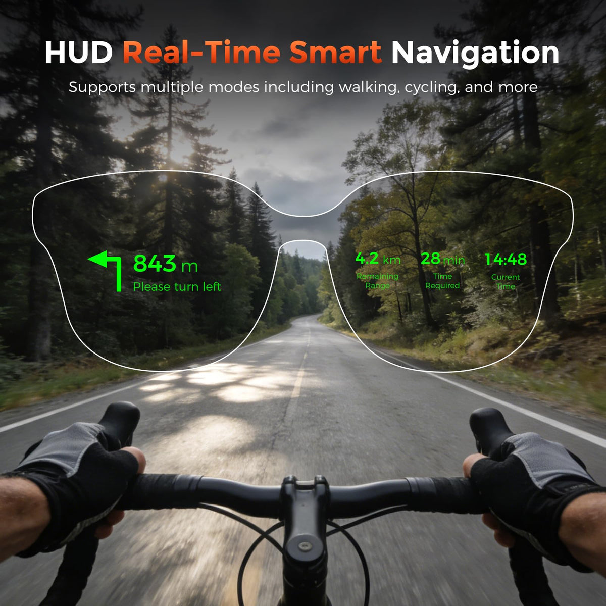 AR Smart Glasses with Real-Time Translation, Invisible Privacy Teleprompter, Bluetooth AI Smartglasses for Speech, Travel, Business Meetings, Smart AI Glasses for Men Women(Customizable lenses)