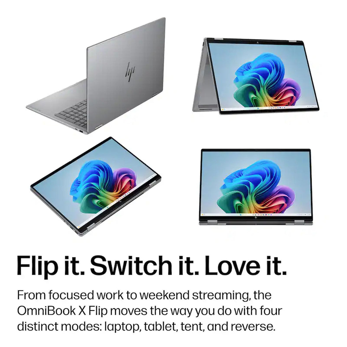 HP OmniBook X Flip 2-in-1 Laptop, 16" 2K IPS Touchscreen, AMD Ryzen AI 5 430, Radeon 840M Graphics, 16GB LPDDR5X, 512GB SSD, Long Battery Life, Wi-Fi 7, Copilot+ PC, Windows 11 Home, Accessories