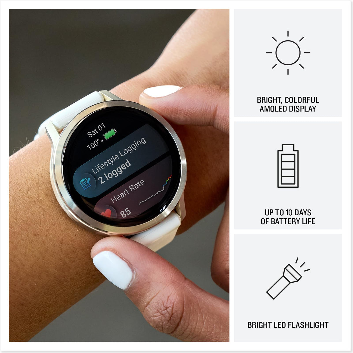 Garmin Venu 4 Health Fitness GPS Smartwatch 41mm AMOLED Bundle