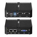 WEIDIAN Fanless Mini PC, Industrial PC, Mini Computer N100(up to 3.4GHz), 4K HD+VGA Dual Dispaly Output, 2Gigabit Ethernet, 4USB, 2RS232 COM, Win11, WiFi, BT(32GB RAM 512GB SSD 2TB HDD)