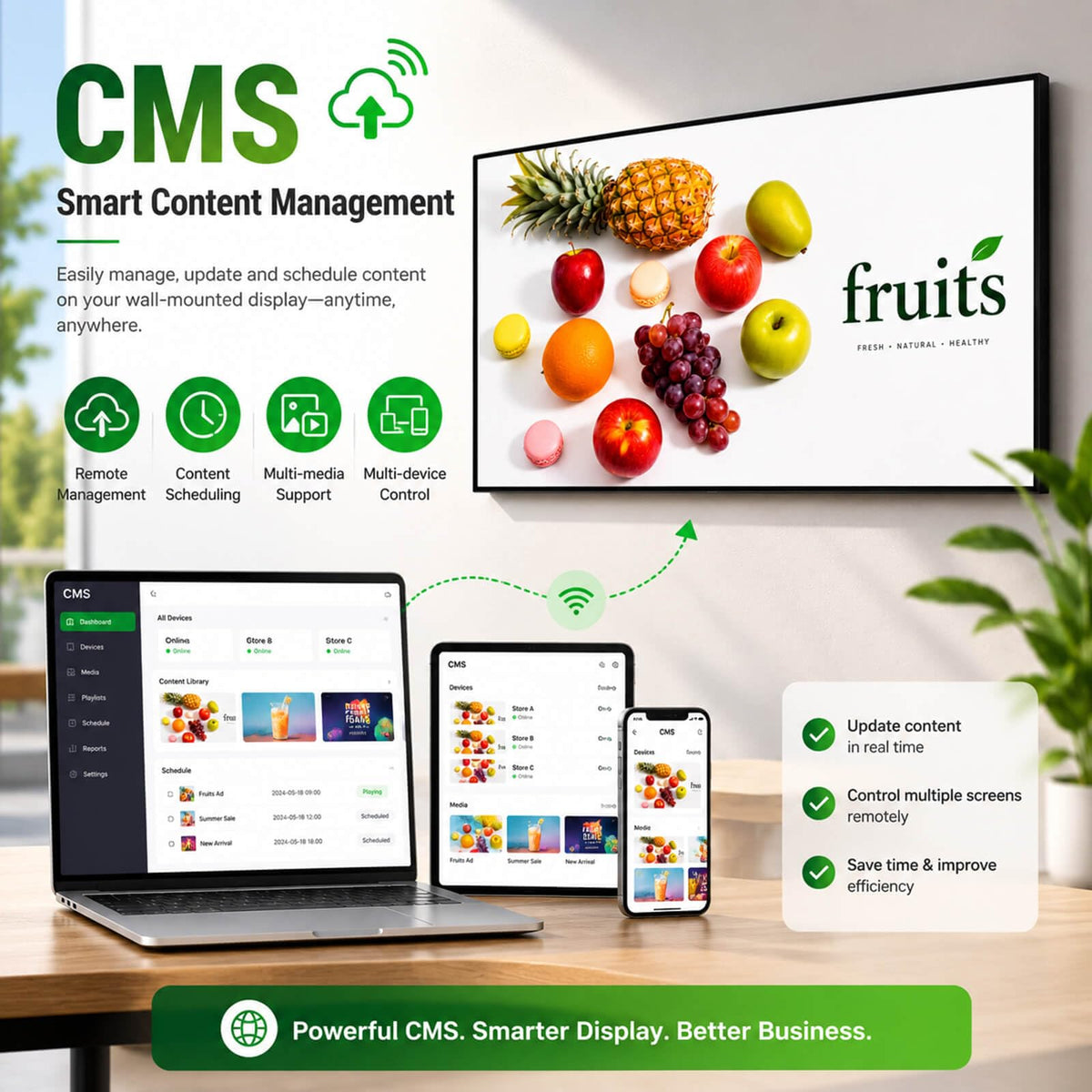 32inch Digital Signage, 2500nits High Brightness Advertising Display, Slim Fit Frameless LCD Monitor, CMS Remote Publishing, 24/7 Operation, Smart Split Screen Play, HDMI/USB/WiFi/Android System