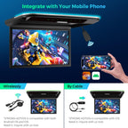 XTRONS 14 Inch Flip-Down Car Overhead Player with HDMI, Built-in Speaker