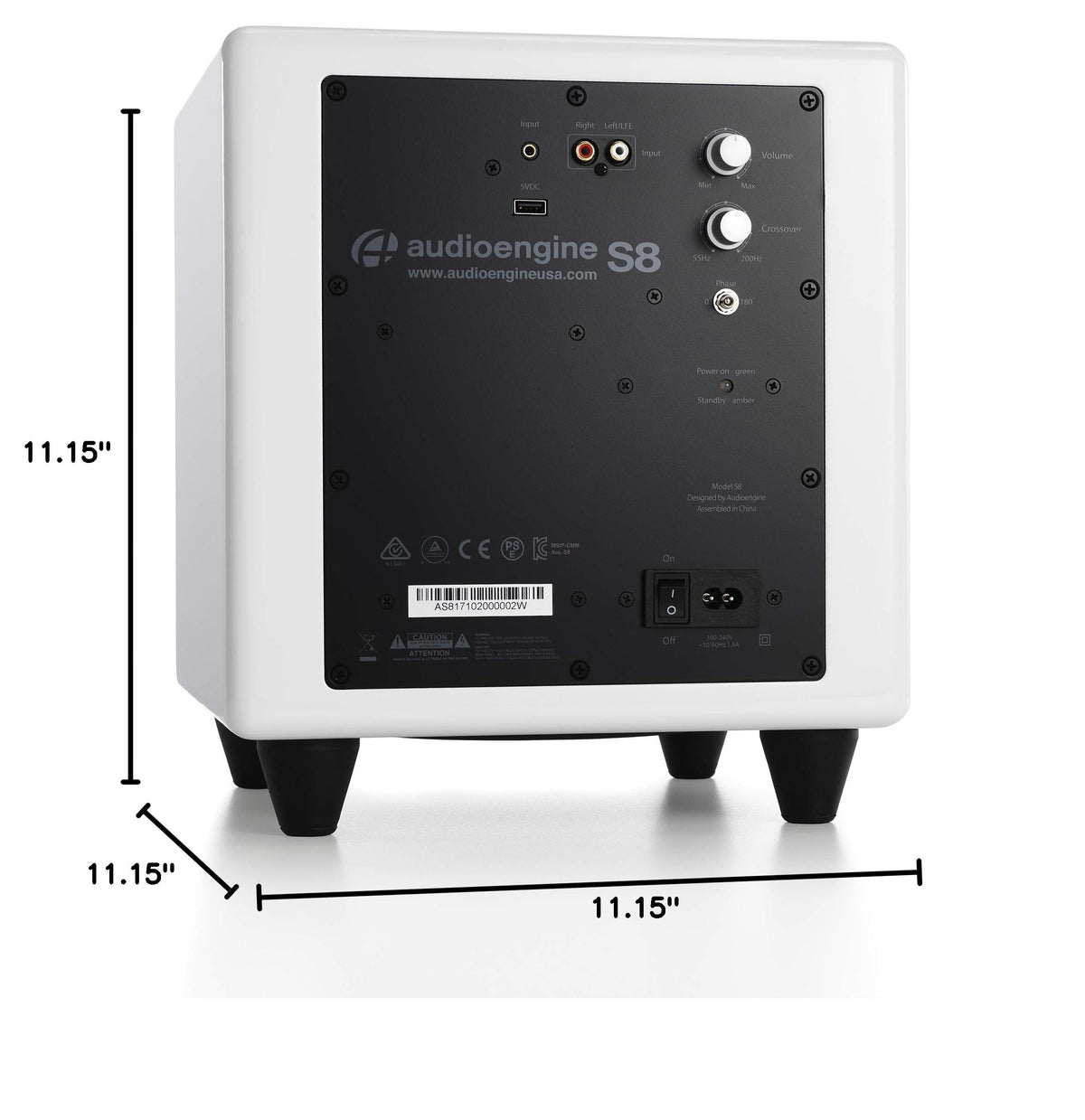 Audioengine S8 Powered Subwoofer – 250W Wireless-Ready 8-Inch Bass Speaker