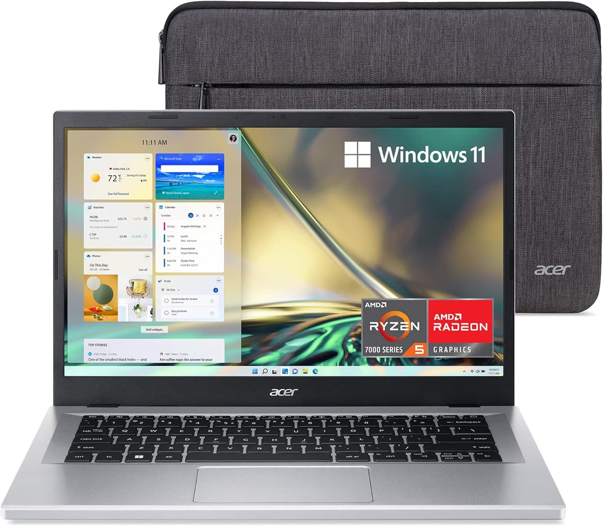 Acer Aspire 3 A314-23P-R3QA Slim Laptop | 14.0" Full HD IPS Display | AMD Ryzen 5 7520U Quad-Core Processor | AMD Radeon Graphics | 8GB LPDDR5 | 512GB NVMe SSD | Wi-Fi 6 | Windows 11 Home