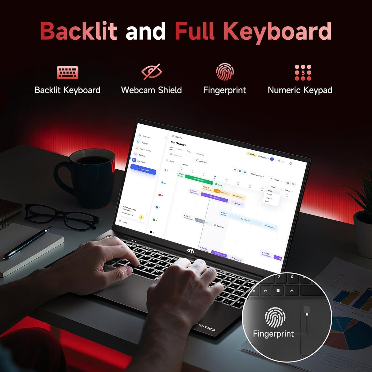 NIMO 17.3" FHD AI Laptop, 16GB 5600MHz DDR5 1TB SSD 6-Core AMD R5 6600H