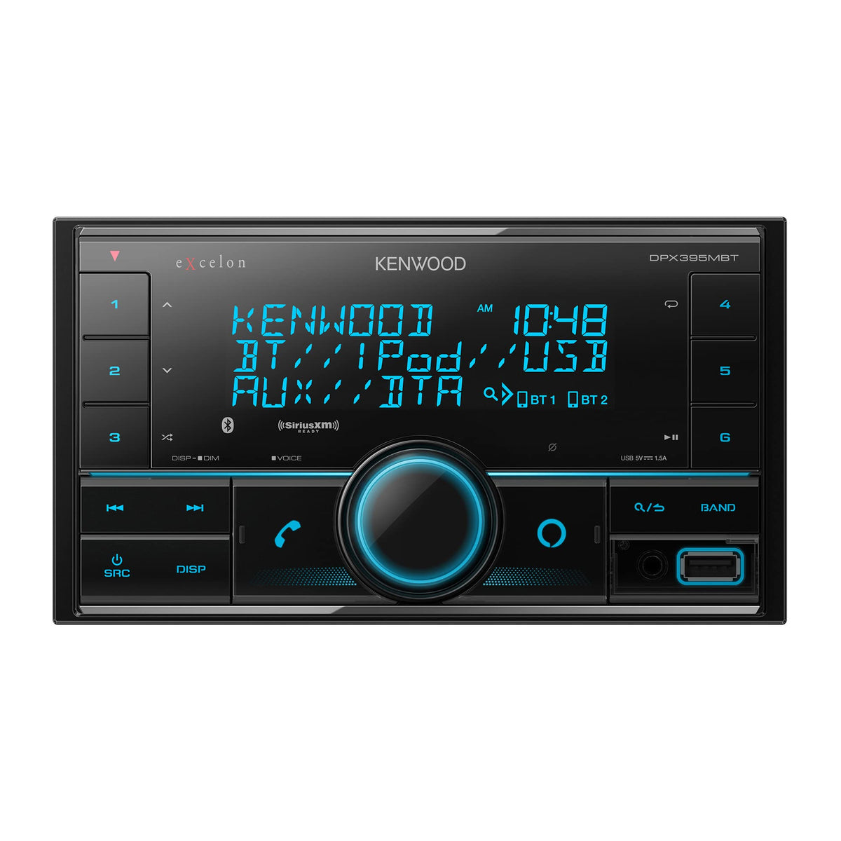 Kenwood DPX395MBT Double DIN in-Dash Digital Media Receiver with Bluetooth (Does not Play CDs) | Mechless Car Stereo Receiver | Amazon Alexa Ready - Black