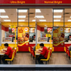 43Inch Window Digital Signage Hanging Advertising Display, 2500nits High Brightness Indoor Digital Signage, CMS/U-Disk Plug&Play, Smart Split Screen, 24/7 Operation, HDMI/USB/WiFi/Android System