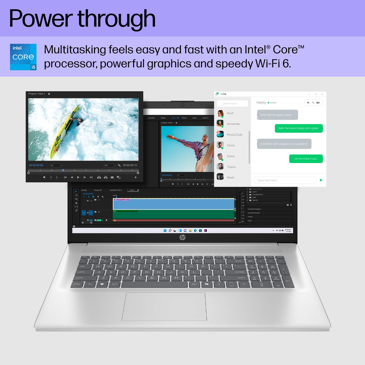 HP 17.3 inch Laptop, FHD Display, Intel Core i5-1334U, 16 GB RAM, 512 GB SSD, Intel Iris Xe Graphics, Windows 11 Home, Natural Silver, 17-cn3399nr