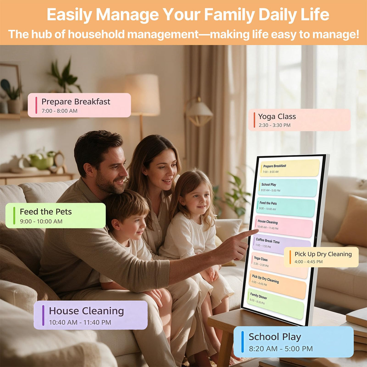 2-in-1 Portable TV, Detachable Touchscreen, Tabletop & Rolling Mode