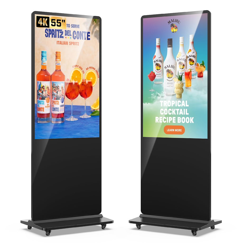 MWE 55 Inch 4K Touchscreen Kiosk, Indoor Floor Standing Digital Signage Displays, Advertising Display LCD Totem, Interactive Display Poster Android System with Auto Media Player