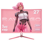 27 Inch Pink Curved Computer Monitor, FHD 1080P 100Hz, Eye Care