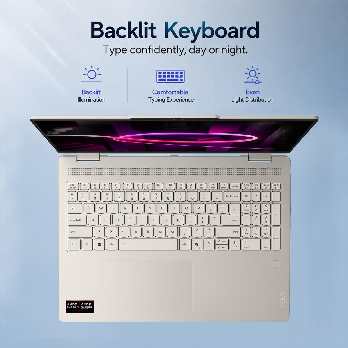 Lenovo Yoga 7 2-in-1 AI Laptop 16" WUXGA Touch AMD 4-core Ryzen AI 5 430 (Up to 50 NPU Tops) 16GB DDR5 512GB SSD Backlit Fingerprint Wi-Fi7 for Creator Business Professional Win11 ICP Accessory