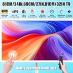 Portable Smart TV 24/27/32-inch Touchscreen Monitor, Mobile Display On Wheels with 7800mAh Battery, Dual 10W Speakers Professional Commercial Display Solution 27in6+64g