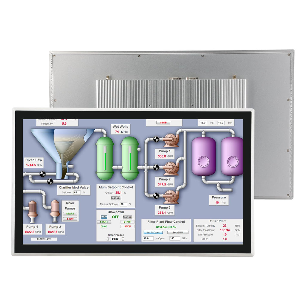 15.6-Inch Industrial Embedded Panel PC, Ratio 16:9 Multi-Touchscreen-Monitor,Industrial Touch Screen Panel Computer,WiFi & Built-in Speakers,IP65 Front,Win 10 I5 RAM 8G+256G SSD