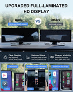 11'' Wireless Carplay Screen with Net-Flix YouTube Apps and Backup Camera, Upgraded in-Cell HD Touchscreen with CarPlay & Android Auto, WiFi, GPS Navigation Voice Assistant for All Vehicles