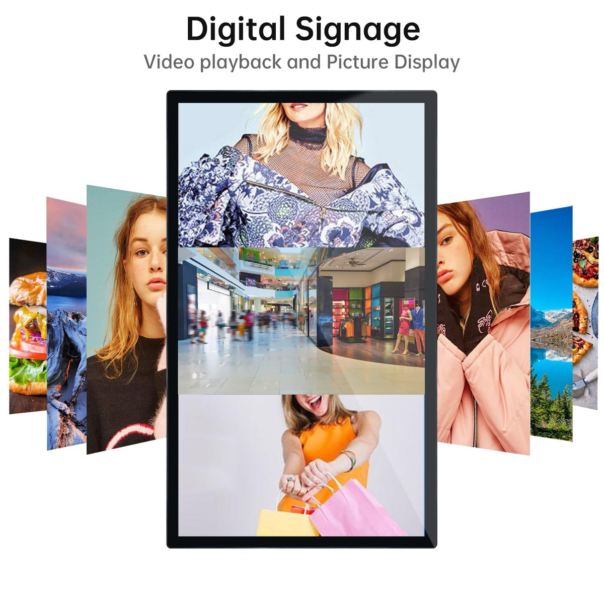 32 inch Capacitive Multi-Touch Screen Industrial Monitor, 16:9 Display 1920 x 1080P, Built-in Speakers, USB, VGA, DP & HD-MI Ports, Digital Signage Displays and Player for Advertising