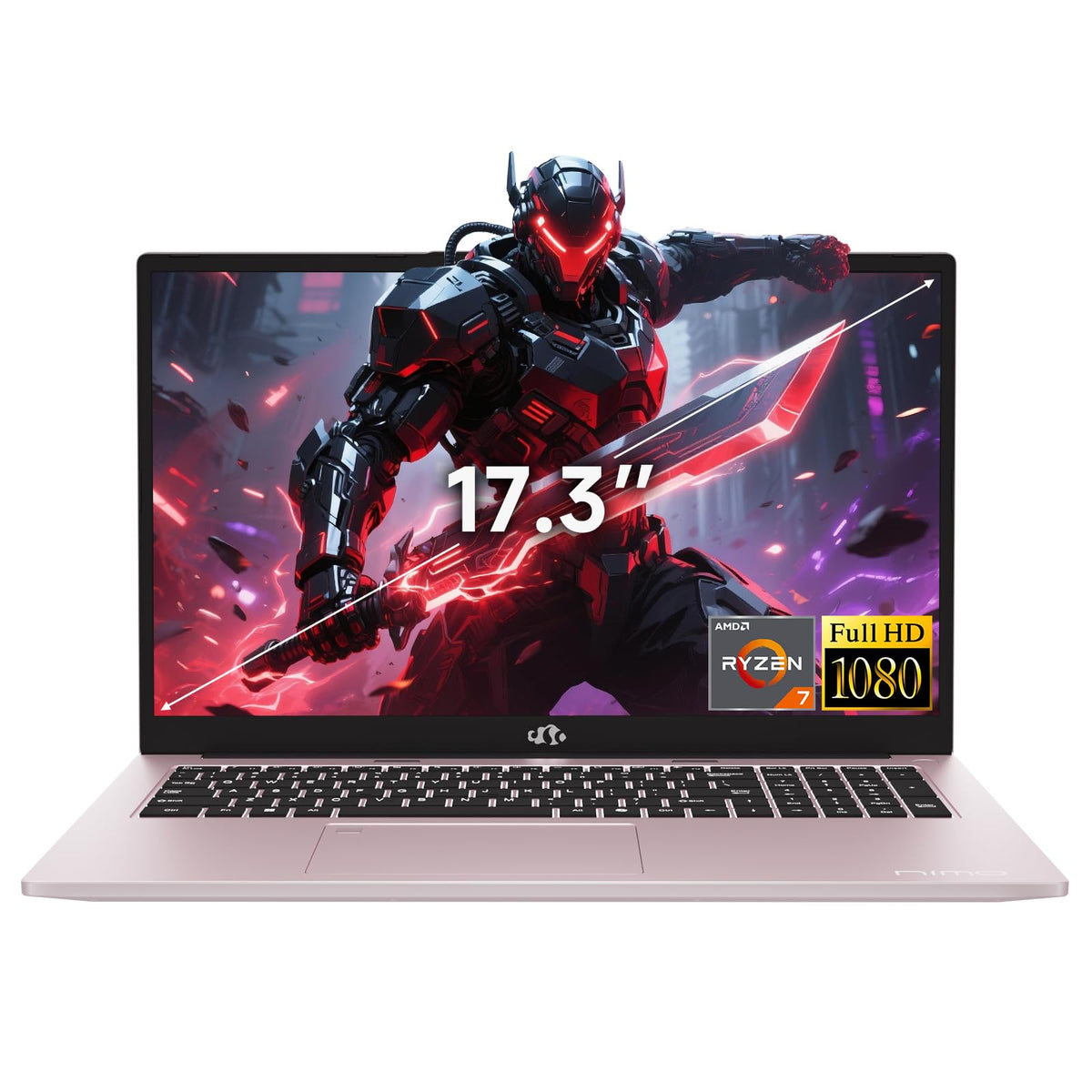 NIMO 17.3" FHD Laptop, AMD Ryzen 7 7735HS (8-Core Beat i5-13500H), 32GB DDR5 1TB PCIe 4.0 SSD, Win11 Backlit KB Fingerprint Reader, 100W PD & 2Y Warranty for Business and Gaming