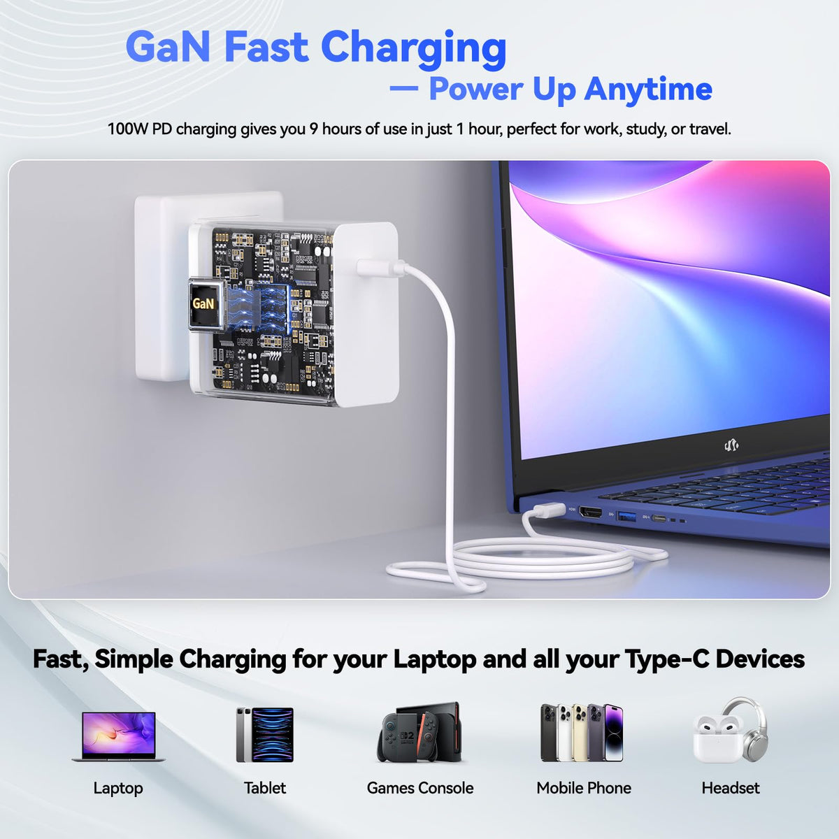 NIMO 17.3" FHD Laptop, AMD Ryzen 7 7735HS (8-Core Beat i5-13500H), 32GB DDR5 1TB PCIe 4.0 SSD, Win11 Backlit KB Fingerprint Reader, 100W PD & 2Y Warranty for Business and Gaming