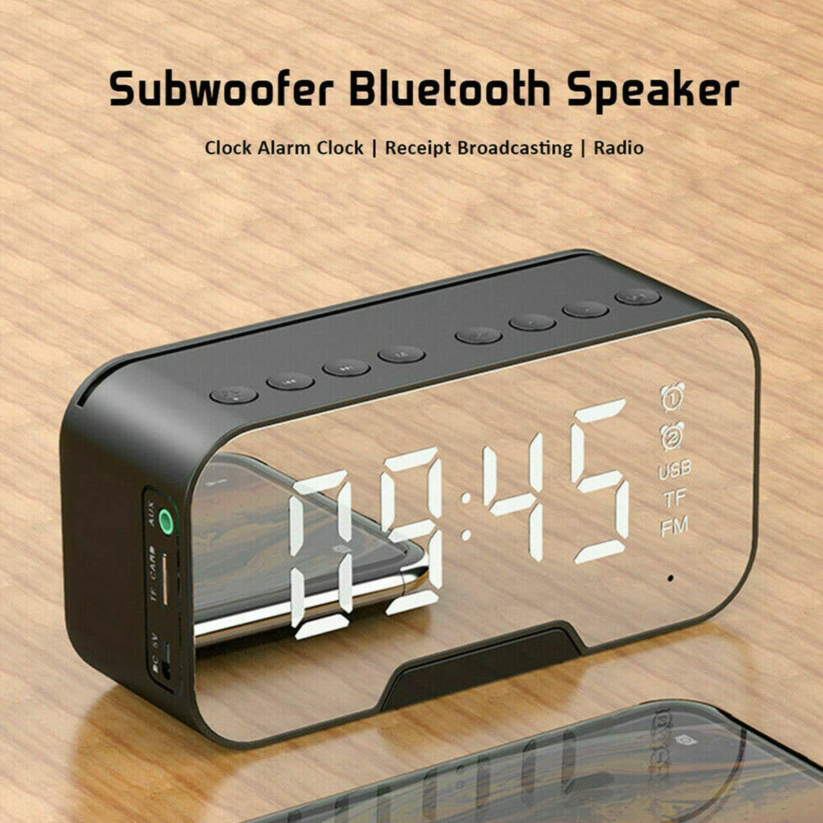 LED Digital Electronic Desktop Clock Snooze Alarm Time Temperature Display