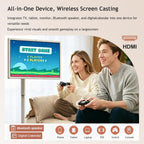Smart Portable FHD Touchscreen TV on Wheels, Android 13, 8GB RAM + 128GB Storage, 32" 1080P Display, 10W Speakers, Long Battery Life (6-8 Hours), Built-in Camera
