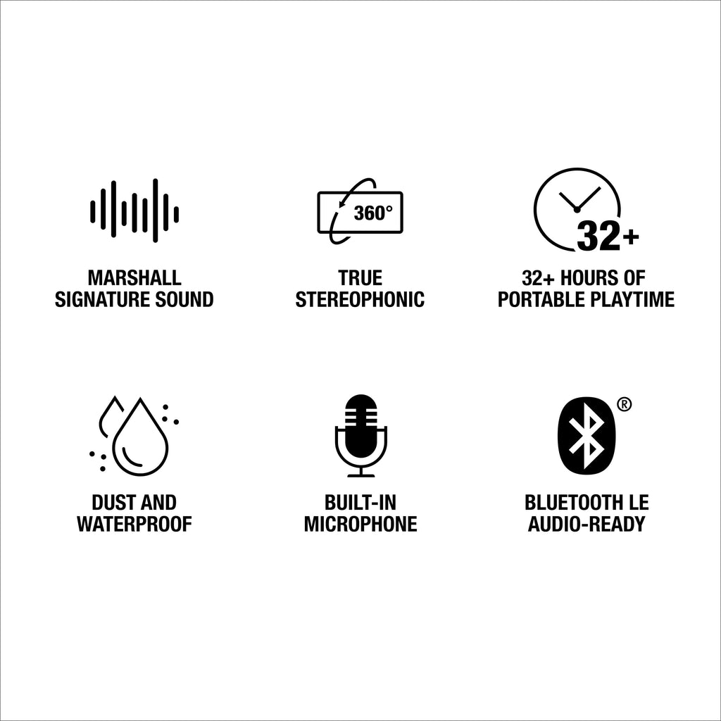 Marshall Emberton III Portable Bluetooth Waterproof Speaker - Black/Silver
