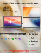 ZSCMALLS Laptop Screen Extender-15.6" Dual Portable Monitor for Laptop USB-C HDMI Stacked Folding Triple Monitor Travel Display with Kickstand VESA for Windows Mac