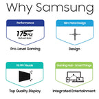Samsung 34' Odyssey G85SB Series QD-OLED Ultra WQHD Curved Gaming Monitor, 175Hz, 0.03ms, DisplayHDR True Black 400, AMD FreeSync Premium Pro, Advanced Game Streaming, LS34BG850SNXZA