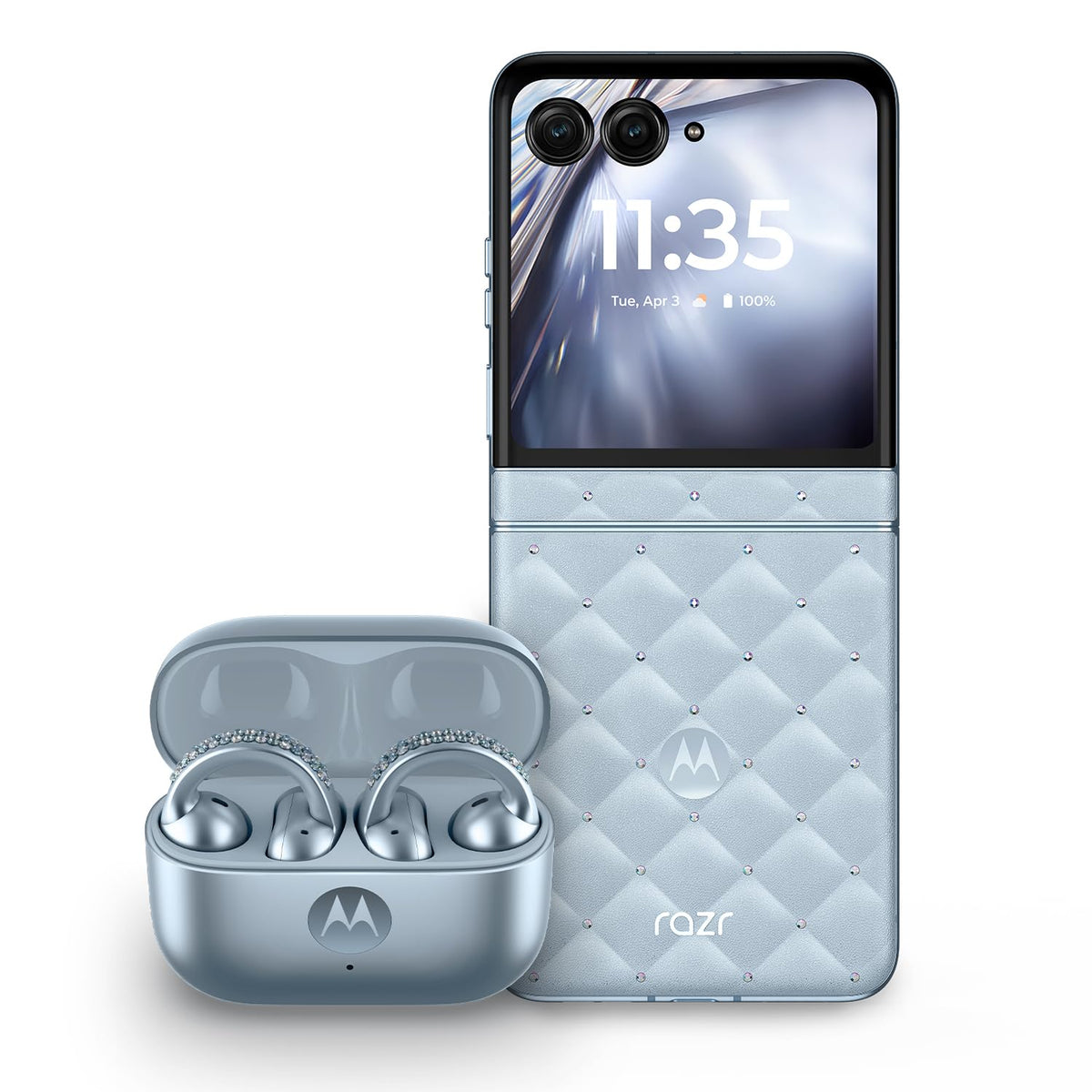 Motorola razr – 2025 and Moto Buds Loop with Crystals by Swarovski