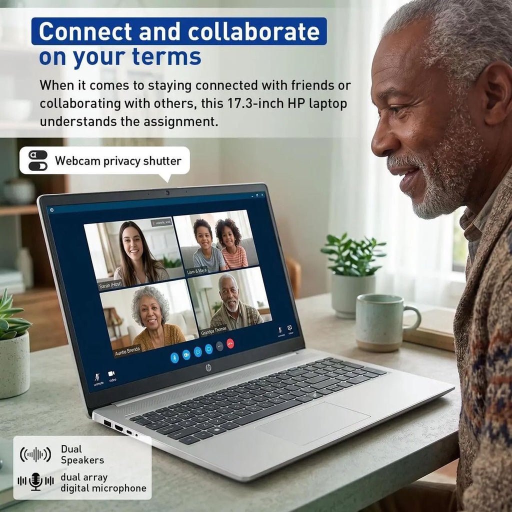 HP 17.3" FHD IPS Laptop, 32GB RAM, 1TB SSD, AMD Ryzen 5 7430U Processor