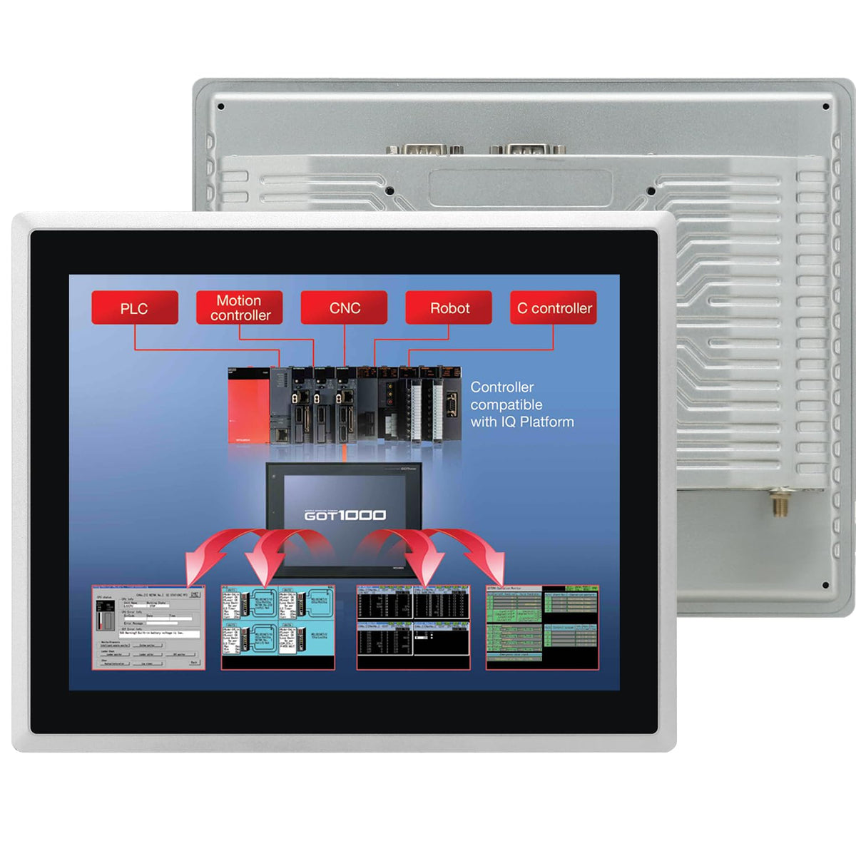 15.6-Inch Industrial Embedded Panel PC, Ratio 16:9 Multi-Touchscreen-Monitor,Industrial Touch Screen Panel Computer,WiFi & Built-in Speakers,IP65 Front,Win 10 I5 RAM 8G+256G SSD