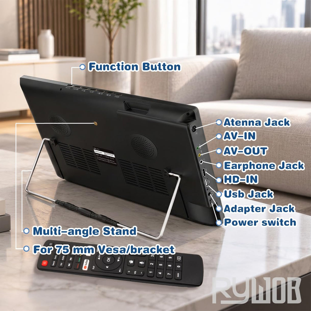 14" Small Smart TV,4000mAh Rechargeable Battery TV for Camping