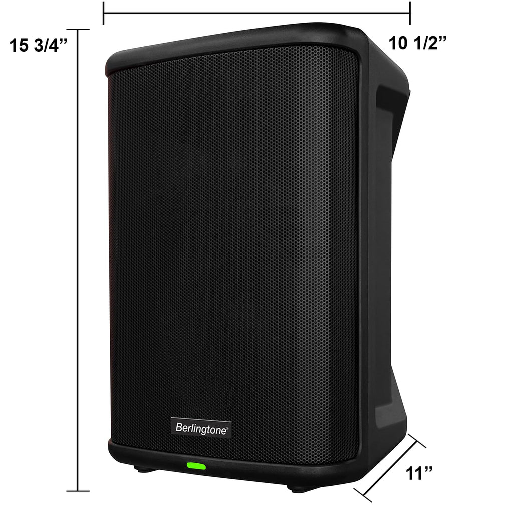 8-Inch 500W Powered PA Speaker System with Bluetooth, Wireless Portable Loud DJ Speaker, TWS, Mic/Guitar Connect, Built-in Rechargeable Battery for Mobile DJ Party Musicians Church Karaoke