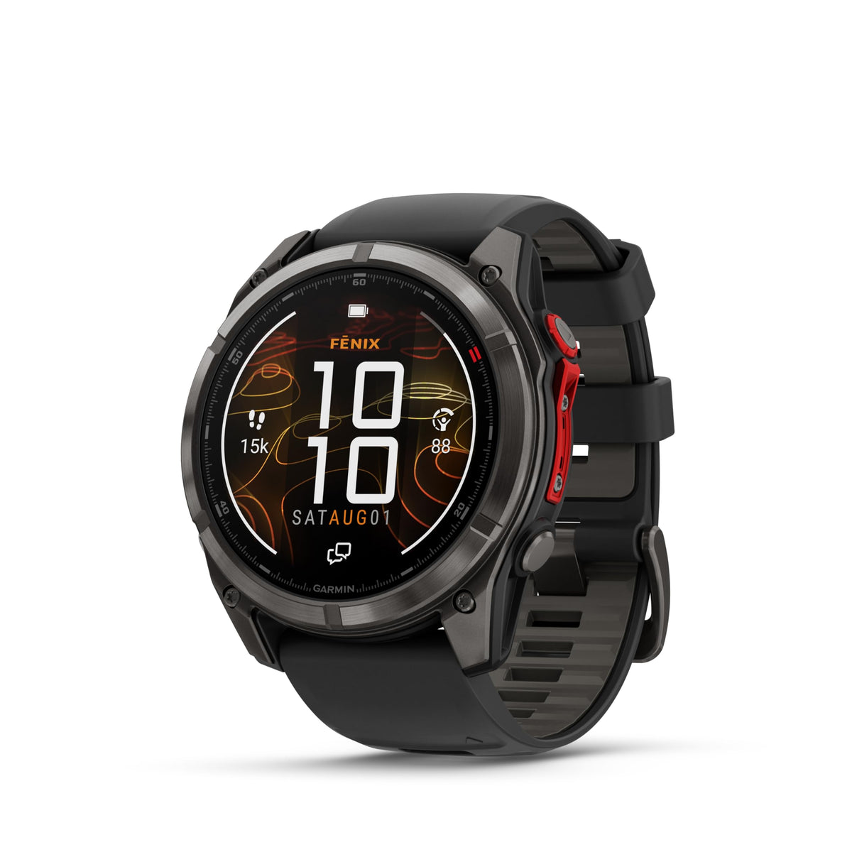 Garmin fēnix® 8 Solar, Sapphire, 51mm, DLC Titanium, Black/Pebble Gray