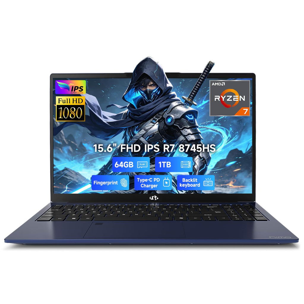 15.6" AI Laptop | 2026-2027 AMD Ryzen 7 8745HS 64GB DDR5 5600MHz 2TB SSD