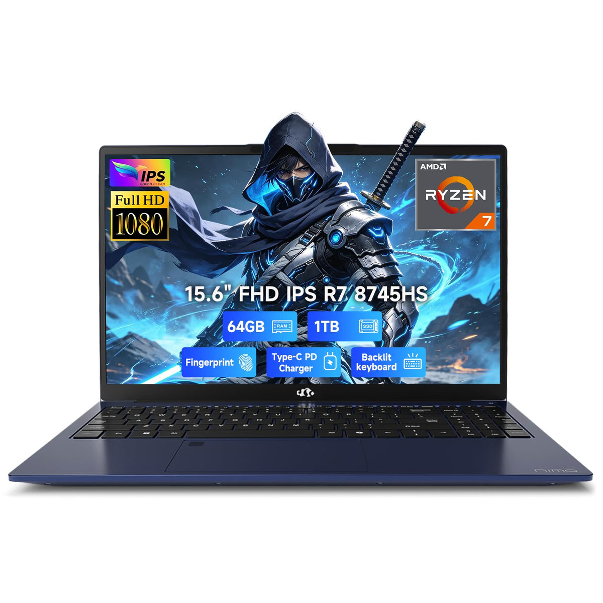 15.6" AI Laptop | 2026-2027 AMD Ryzen 7 8745HS 64GB DDR5 5600MHz 2TB SSD