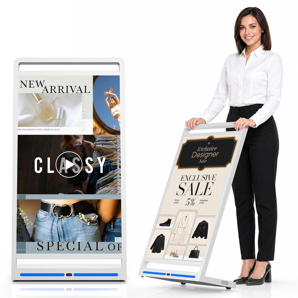 Digital Signage Display, 75-inch Full Screen, 4K UHD 2160P Kiosk