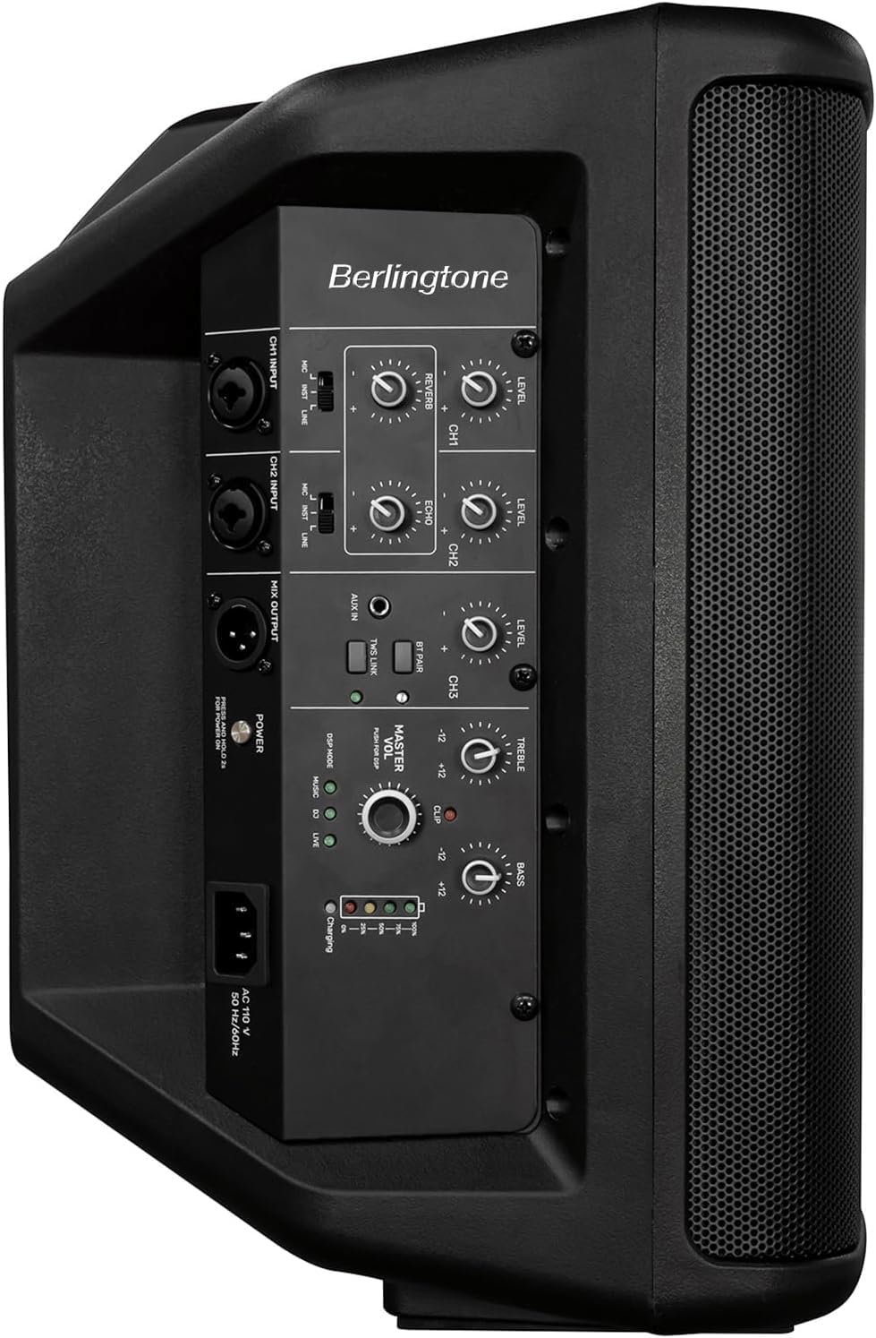 8-Inch 500W Powered PA Speaker System with Bluetooth, Wireless Portable Loud DJ Speaker, TWS, Mic/Guitar Connect, Built-in Rechargeable Battery for Mobile DJ Party Musicians Church Karaoke