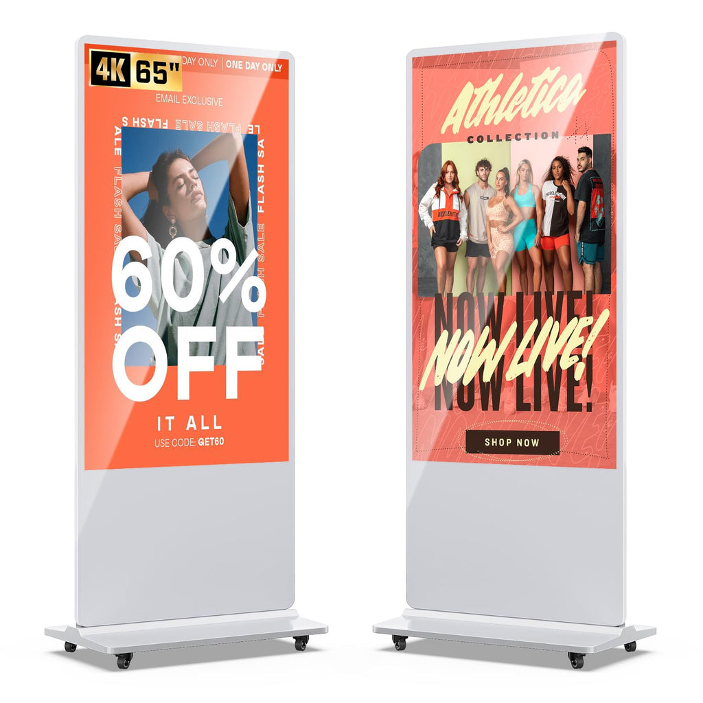 MWE 55 Inch 4K Touchscreen Kiosk, Indoor Floor Standing Digital Signage Displays, Advertising Display LCD Totem, Interactive Display Poster Android System with Auto Media Player