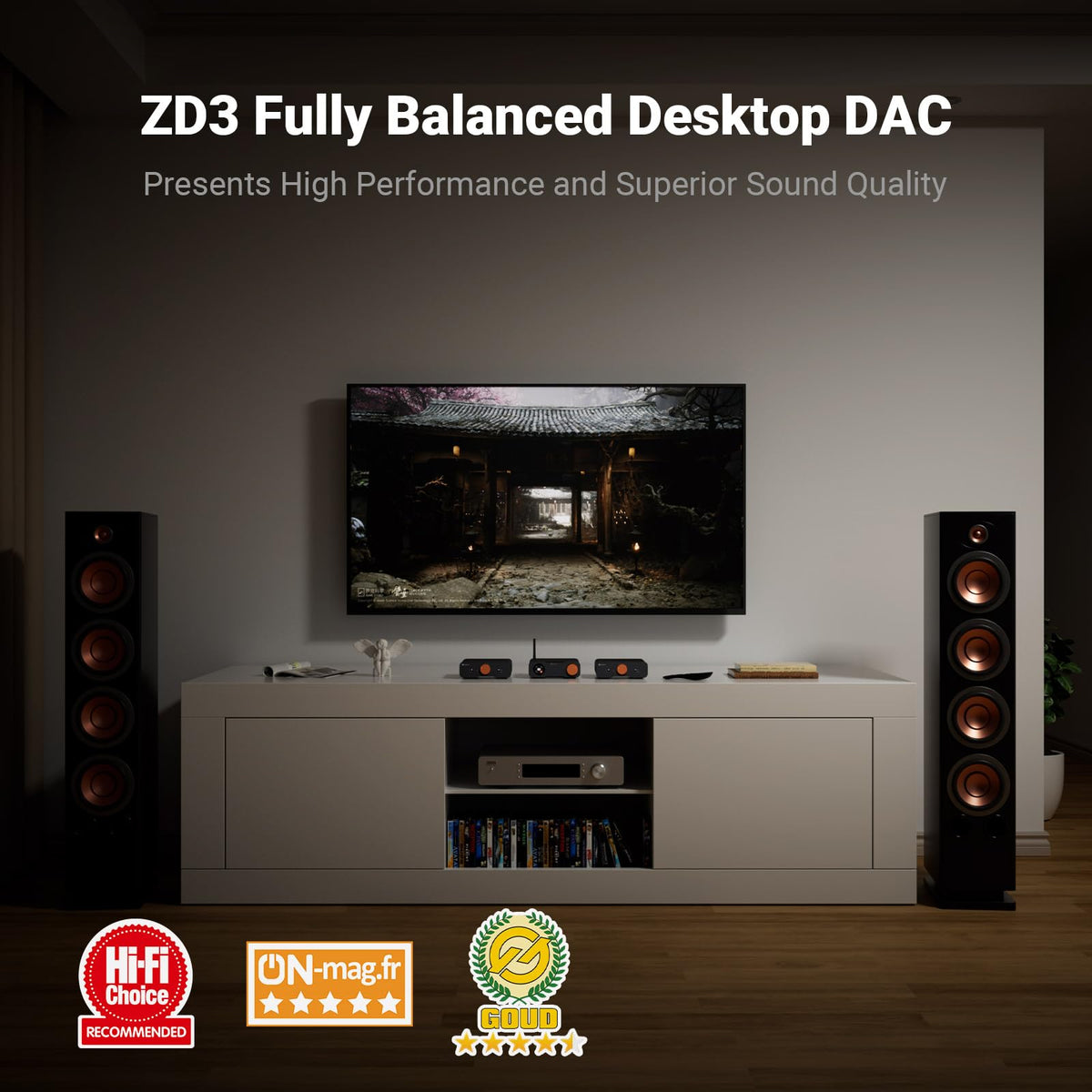 Fosi Audio ZD3 Desktop DAC Preamp, Fully Balanced Bluetooth Audio Converter